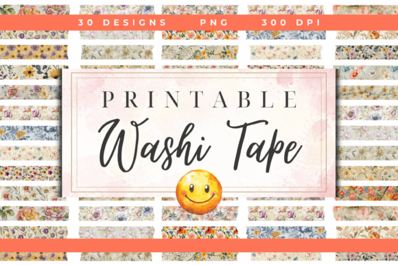 Download Spring Florals Washi Tape Printable - Spring Collection