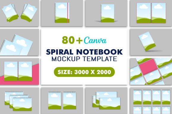 Download Spiral Notebook Canva Mockup Templates - Spiral notebook Collection