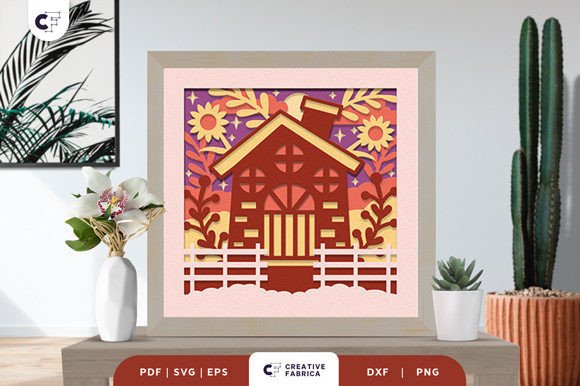 Download Floral Spring Home 3D Shadow Box SVG - Spring Collection